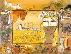 4 Elemente, Erde, 2010, Aquarell und Stifte, 50 x 60 cm