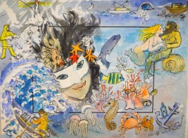 4 Elemente, Wasser, 2011, Aquarell und Stifte, 50 x 60 cm