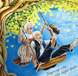 „Longevity“, Ecoline auf gelatinierte Leinwand, 280 x 140 x 70cm, 2025