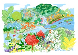 Amazonia 2 &ndash; Technik: Siebdruck Druckgr&ouml;&szlig;e: 100x70 cm, Farben: 12, Erscheinungsjahr: 2024