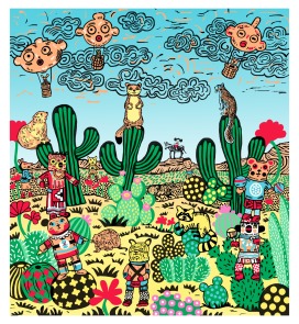 Die W&uuml;ste &ndash; Technik: Limitierte Siebdruckedition Farben: 8, Papierformat 35 x 50, Erscheinungsjahr:  2023