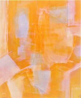 &laquo;Orange - Hellblau&raquo;, 120 x 100cm, Eitempera 2020