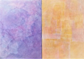 Diptychon &laquo;Violett - Gold&raquo;  2x 120 x 170cm, Eitempera 2020