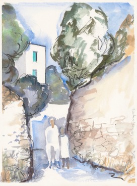Griechenland, 1997, Aquarell und Stifte, 50 x 60 cm