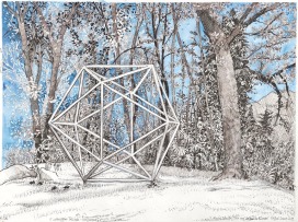«Monte Verità, Ikosaeder», 70 x 50 cm, Tusche & Aquarelle, 2019