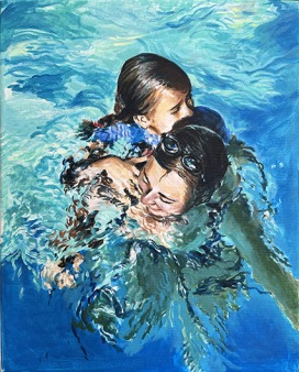 &laquo;Mutter und Tochter&raquo; 2024 &ndash; Acryl auf Leinwand 50 x 40cm