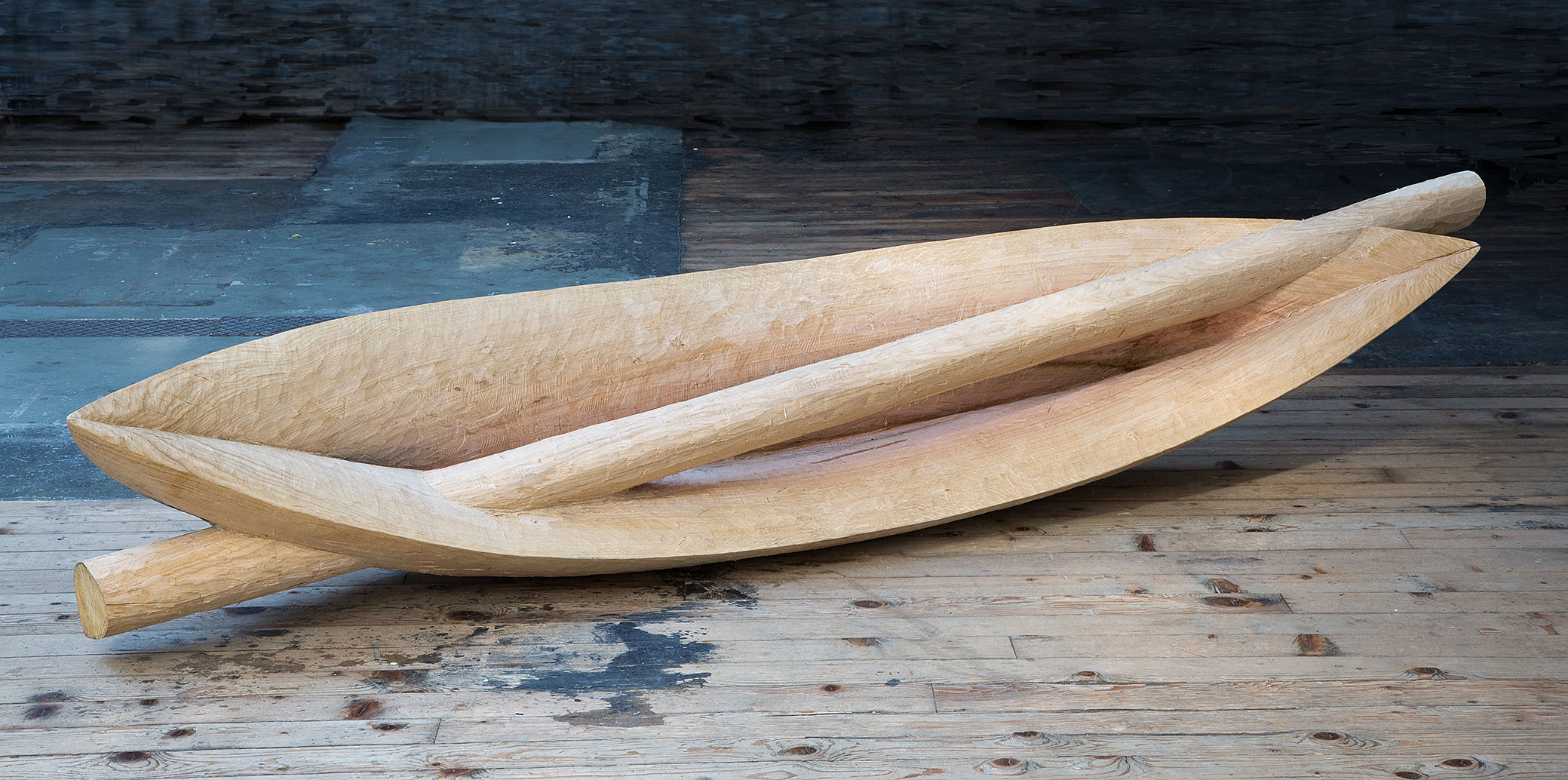 «ohne Titel», 2014, Eichenholz, 290 x 55 x 60 cm 